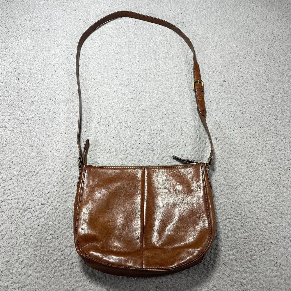 Frye Crossbody Bag Womens Small Brown Leather Buckle Claude Adjustable Strap